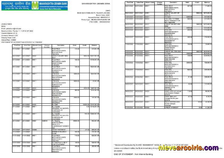 Indian Maharashtra bank statement 2 pages.pdf
